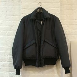 Anthracite flight nylon insulated down winter bomber — a current season runway sample, $300 (from $500)