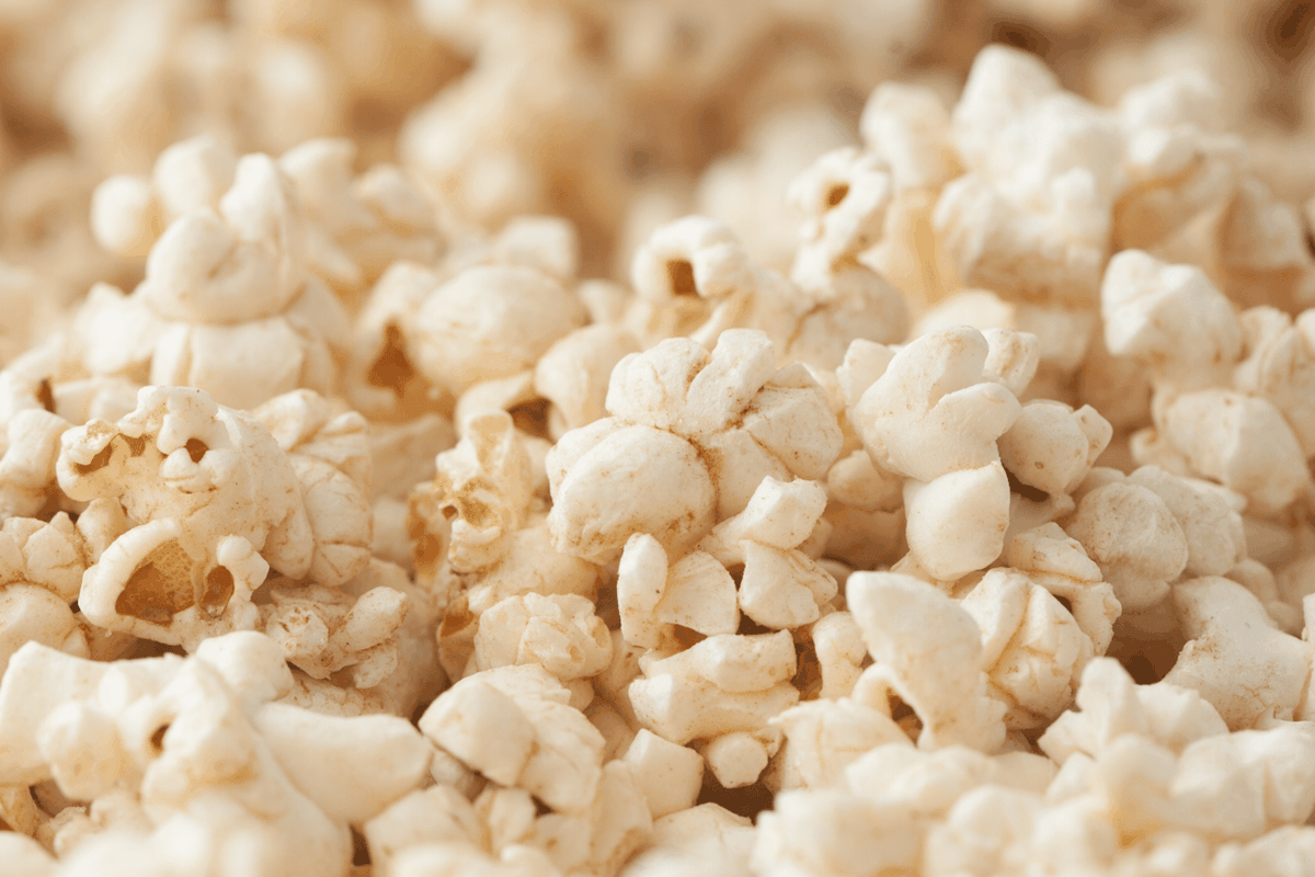 A closeup of popcorn