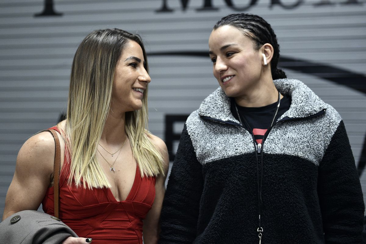 Tecia Torres and Raquel Pennington at UFC 246. 