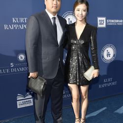 Hyun-Jin Ryu and wife Bae Jihyeon at the Blue Diamond Gala. 