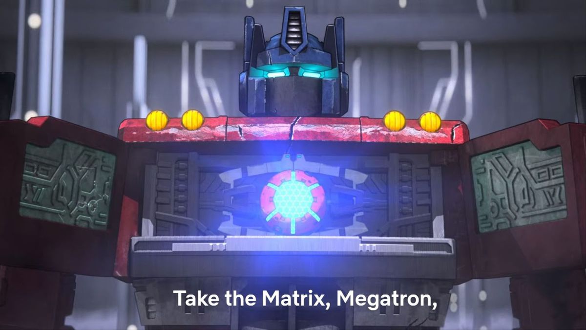 Optimus gives Megatron the Matrix