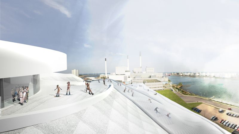Amager Bakke, a waste-to-energy plant being built in Copenhagen. It's also going to be a ski hill. Seriously.