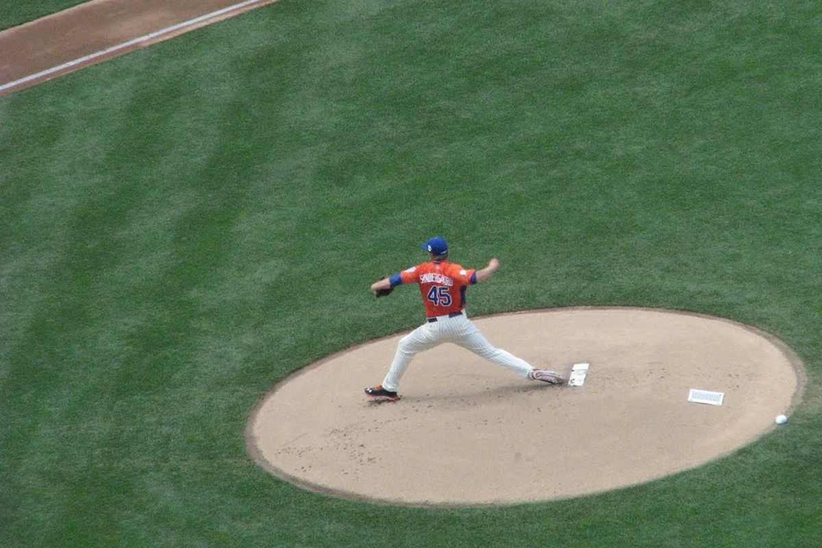 Noah Syndergaard delivers a pitch at the 2013 Futures Game at Citi Field 