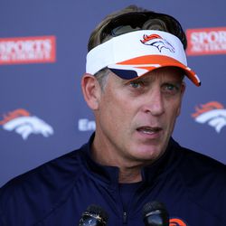 Defensive Coordinator Jack Del Rio speaks with the media after day three of training camp