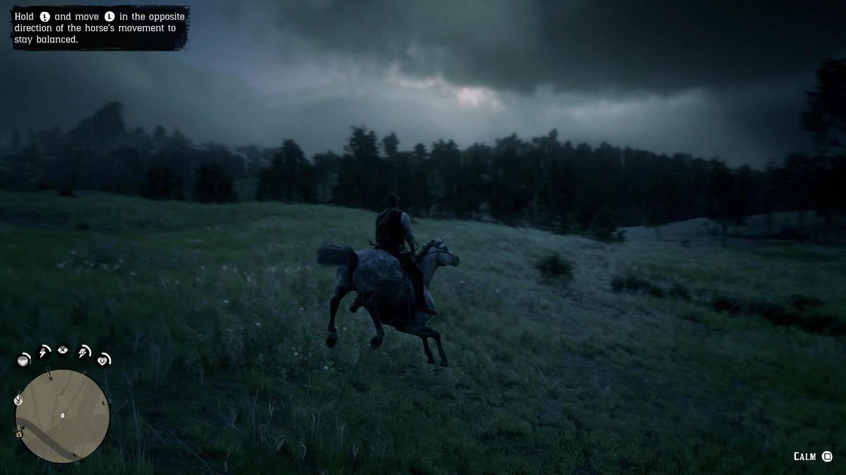 Red Dead Redemption 2 - trying to stay on a bucking horse