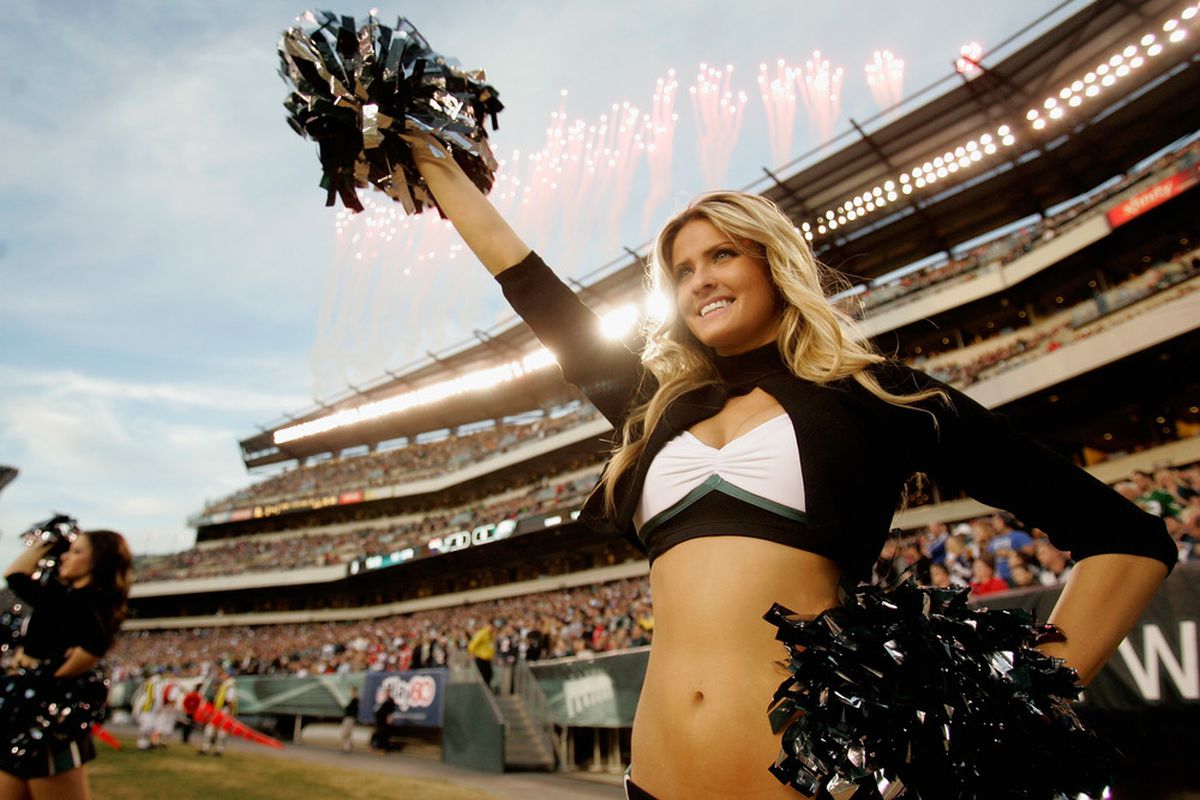 PHILADELPHIA, PA - NOVEMBER 27:  A cheerleader for the Philadelphia Eagles performs against the New England Patriots at Lincoln Financial Field on November 27, 2011 in Philadelphia, Pennsylvania.  (Photo by Rich Schultz/Getty Images)