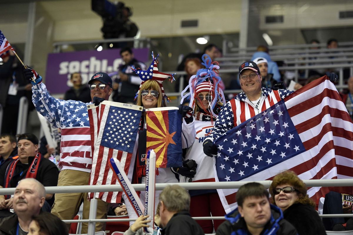 Some fans cheer for USA at Sochi