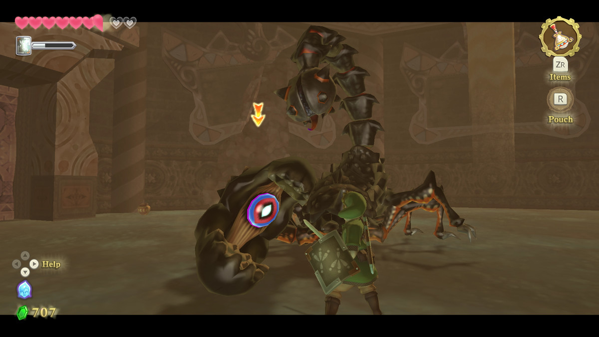 The Thousand-Year Arachnid Moldarach boss fight in The Legend of Zelda: Skyward Sword HD
