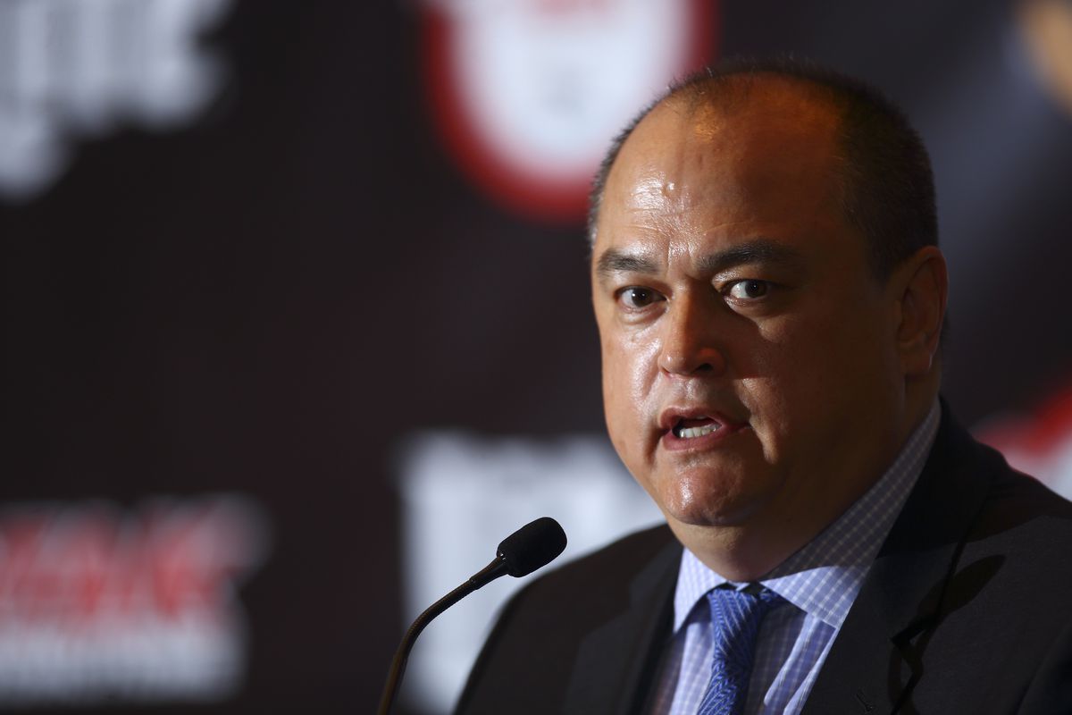 Scott Coker during a press conference for Bellator 158. 