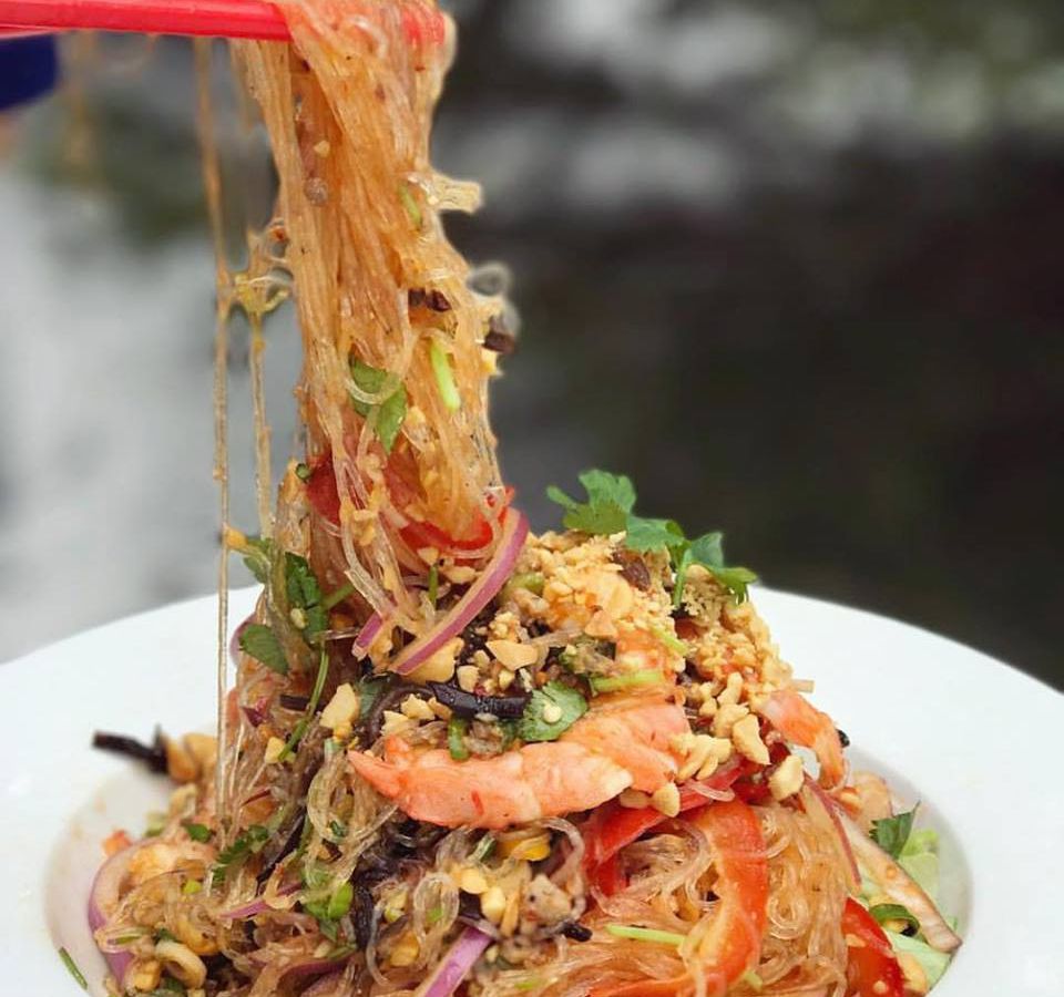 A towering salad from Lemon Grass Thai Cuisine