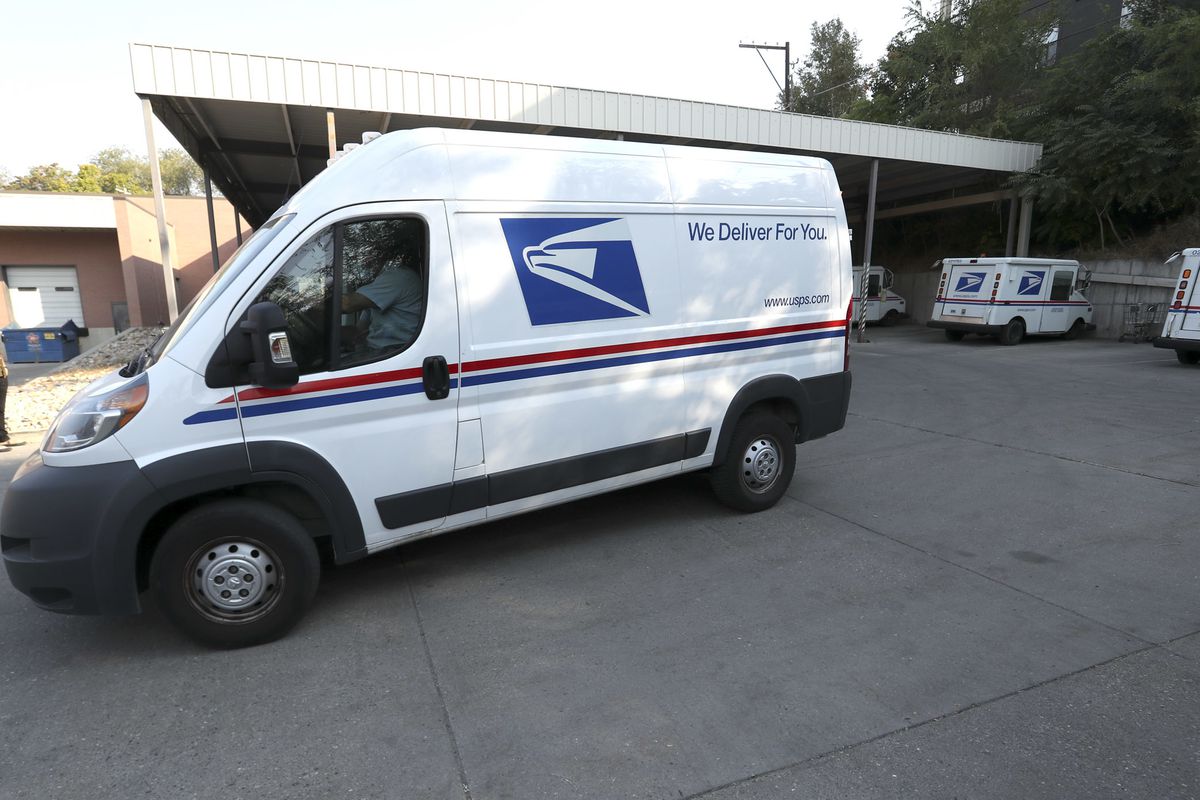 A U.S. Postal Service letter carrier in Salt Lake City.