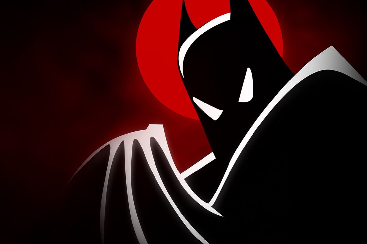 Batman: The Animated Series - Batman silhouette on red background
