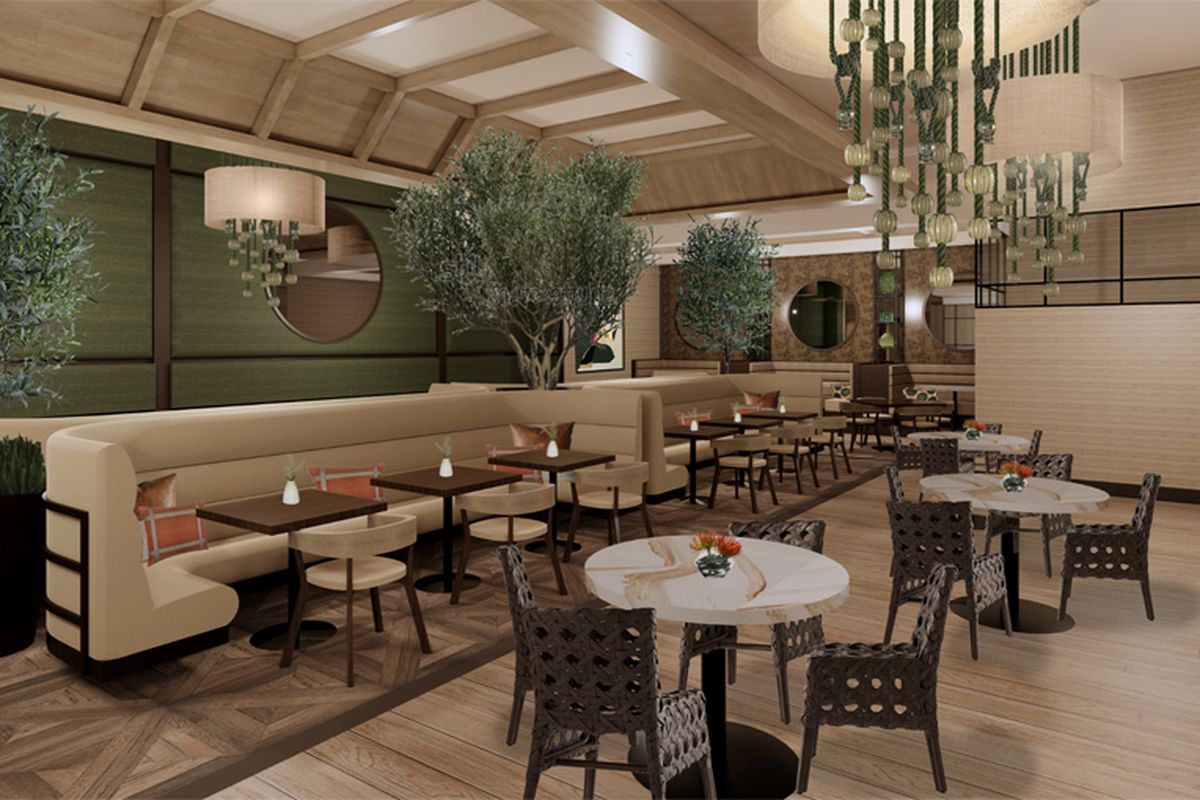 Rendering of the dining room at Zeffer’s café, coming to the Sahara in late July.