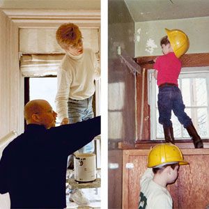 <p>LEFT: The editor and his mom, Judy, get rolling at his place, around 1999. BELOW: Little men at work—Scott and his brother Tim (in red) get started early, circa 1970.</p>