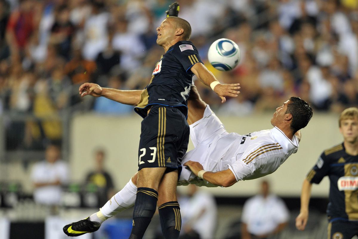 Ryan Richter getting kicked in the head by Cristiano Ronaldo