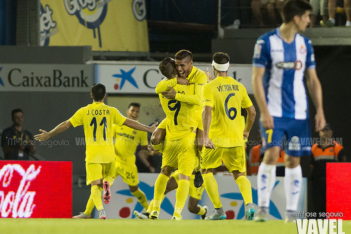 Celebration in the home tie against Espanyol.