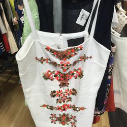 J. Crew Collection white beaded top, $125