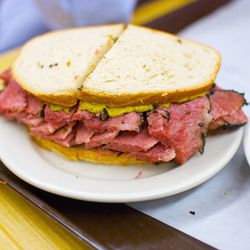 Pastrami with Mustard on Rye from Katz's Delicatessen by <a href="http://www.flickr.com/photos/gourmetgourmand/8124898085/in/pool-eater">gourmetgourmand</a>