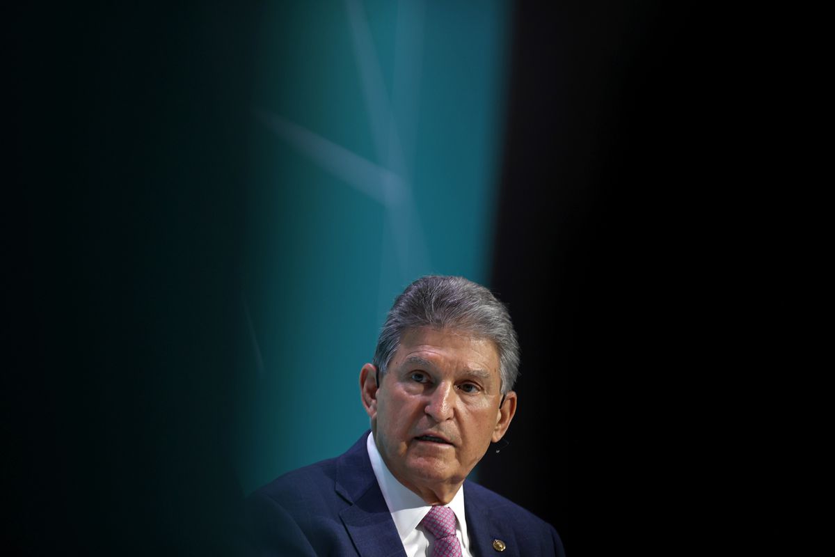 Senator Joe Manchin, a Democrat from West Virginia and chairman of the Senate Energy and Natural Resources Committee, speaks during the 2022 CERAWeek by S&amp;P Global conference. 