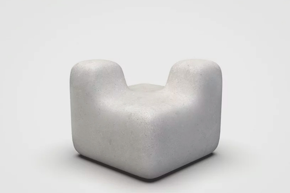 Curvy concrete chair