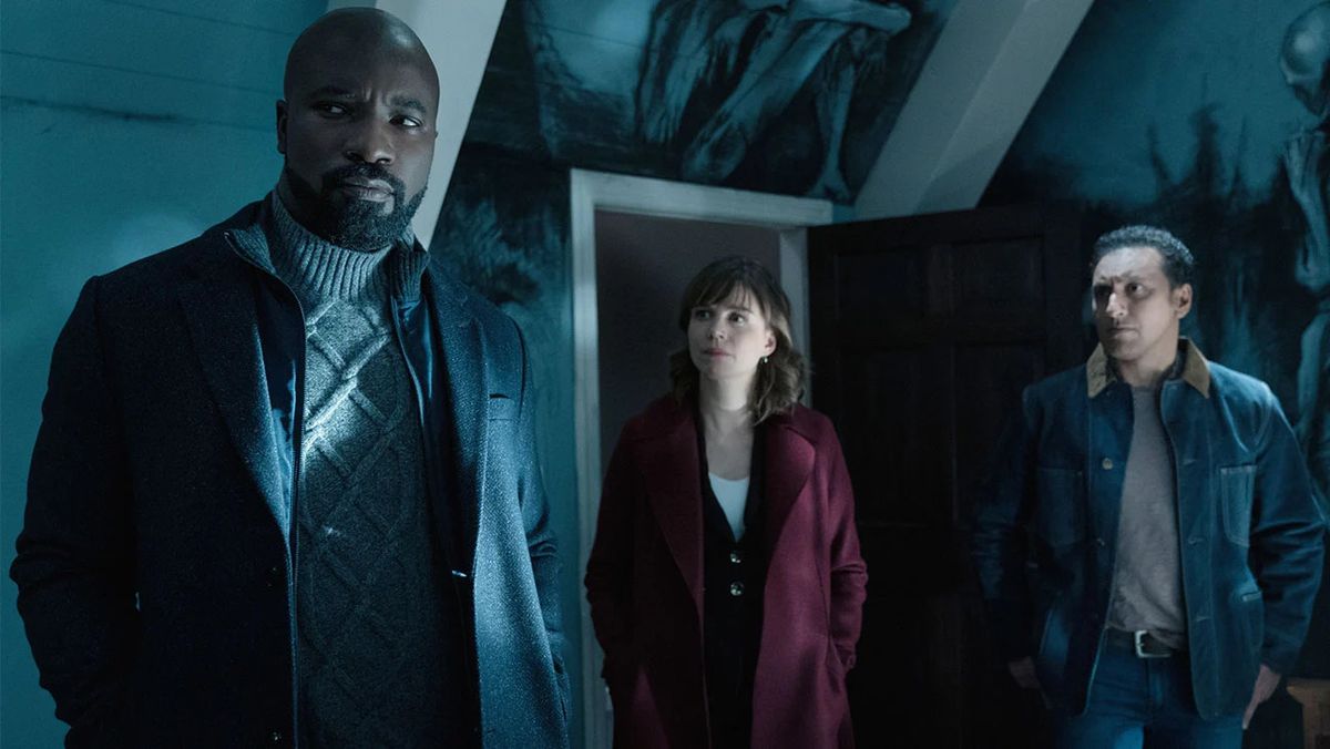 Mike Colter, Katja Herbers, and Aasif Mandvi in Evil.