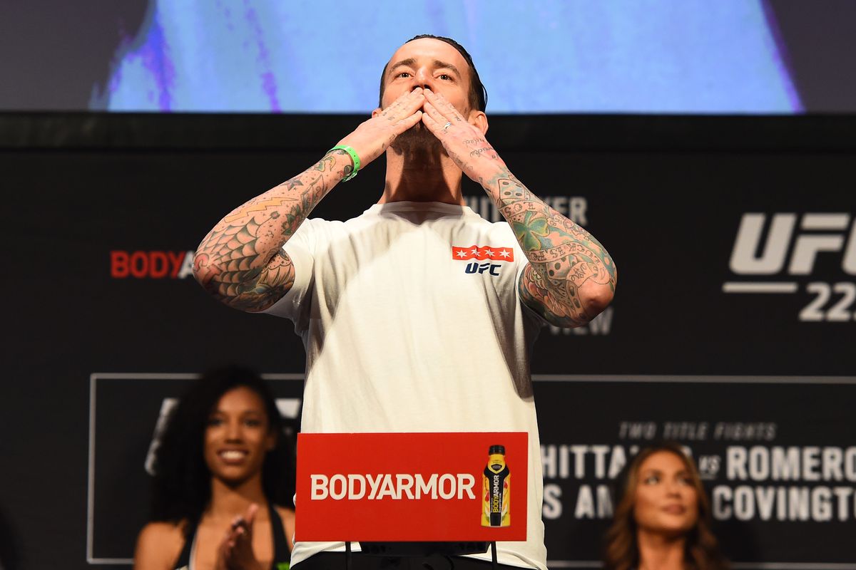 CM Punk during the UFC 225 weigh-ins. 