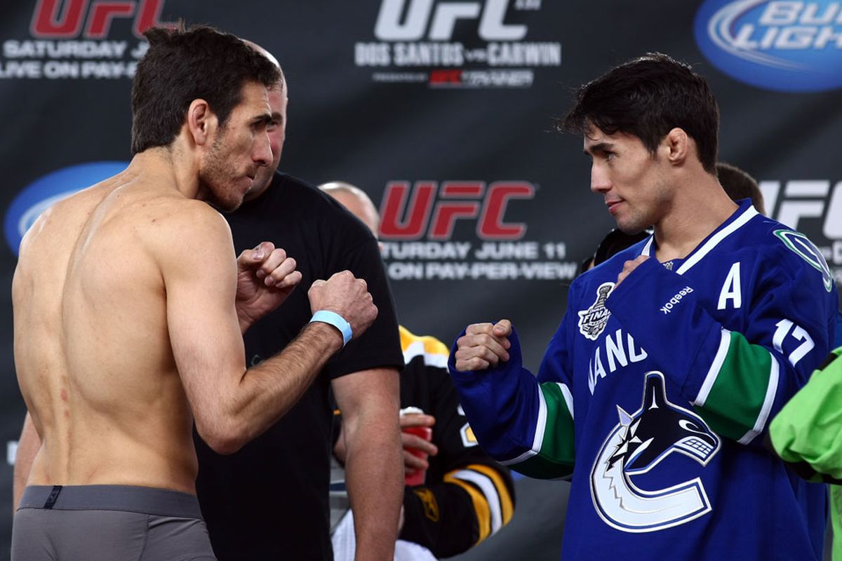 Diego Nunes vs. Kenny Florian. <strong>Photos by Donald Miralle/Zuffa LLC/Zuffa LLC via Getty Images</strong>