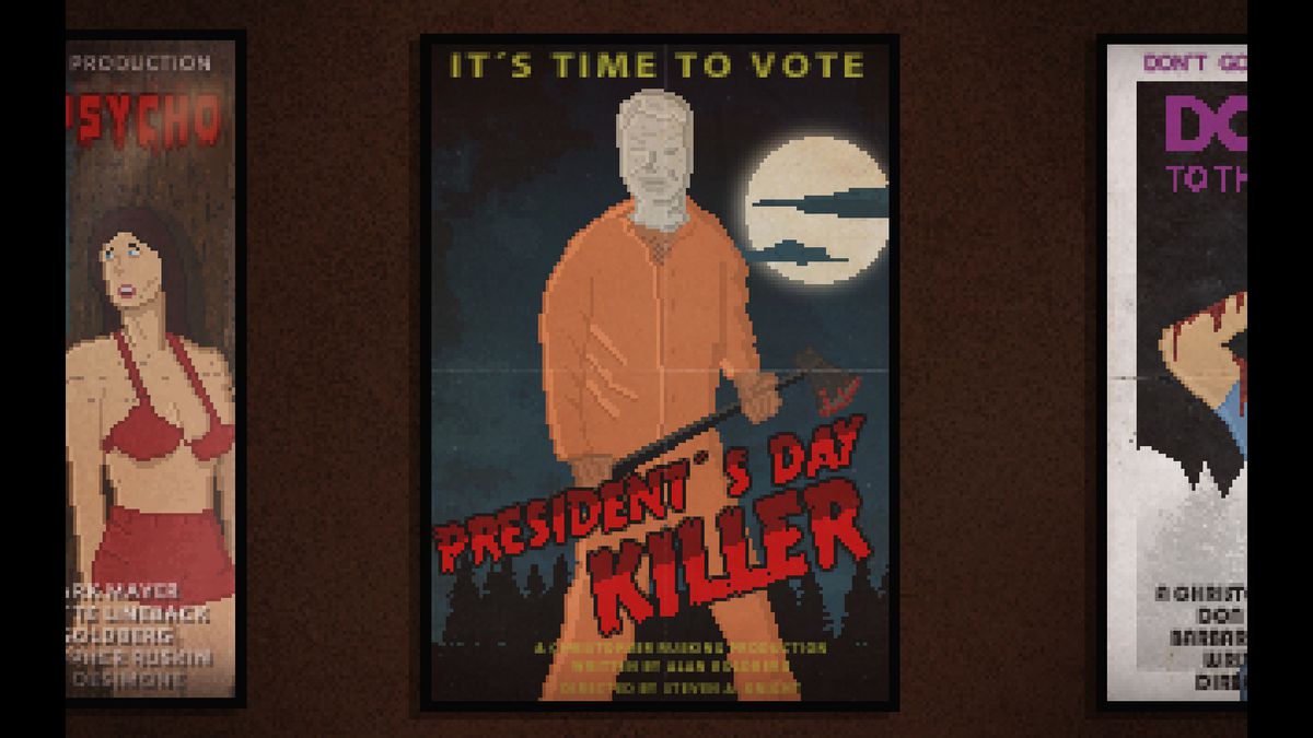 A movie poster for President’s Day Killer in Nightmare Frames