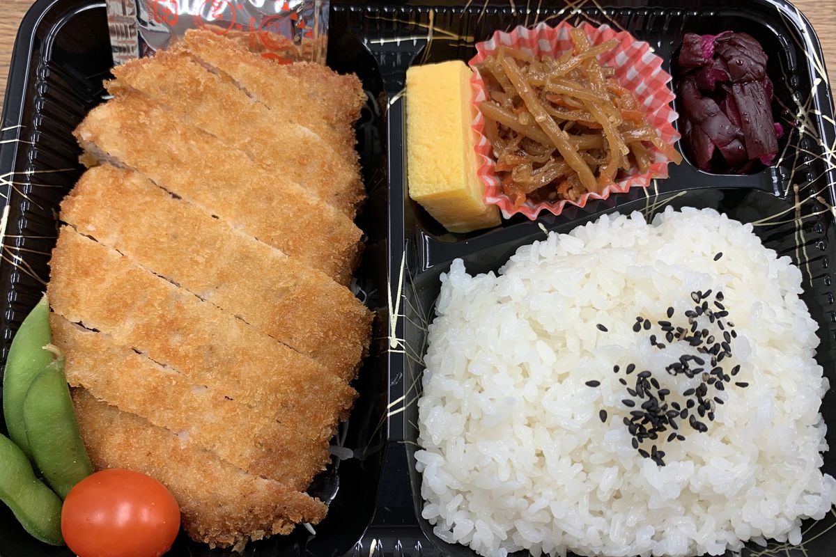 The pork cutlet bento box from Asahi Imports