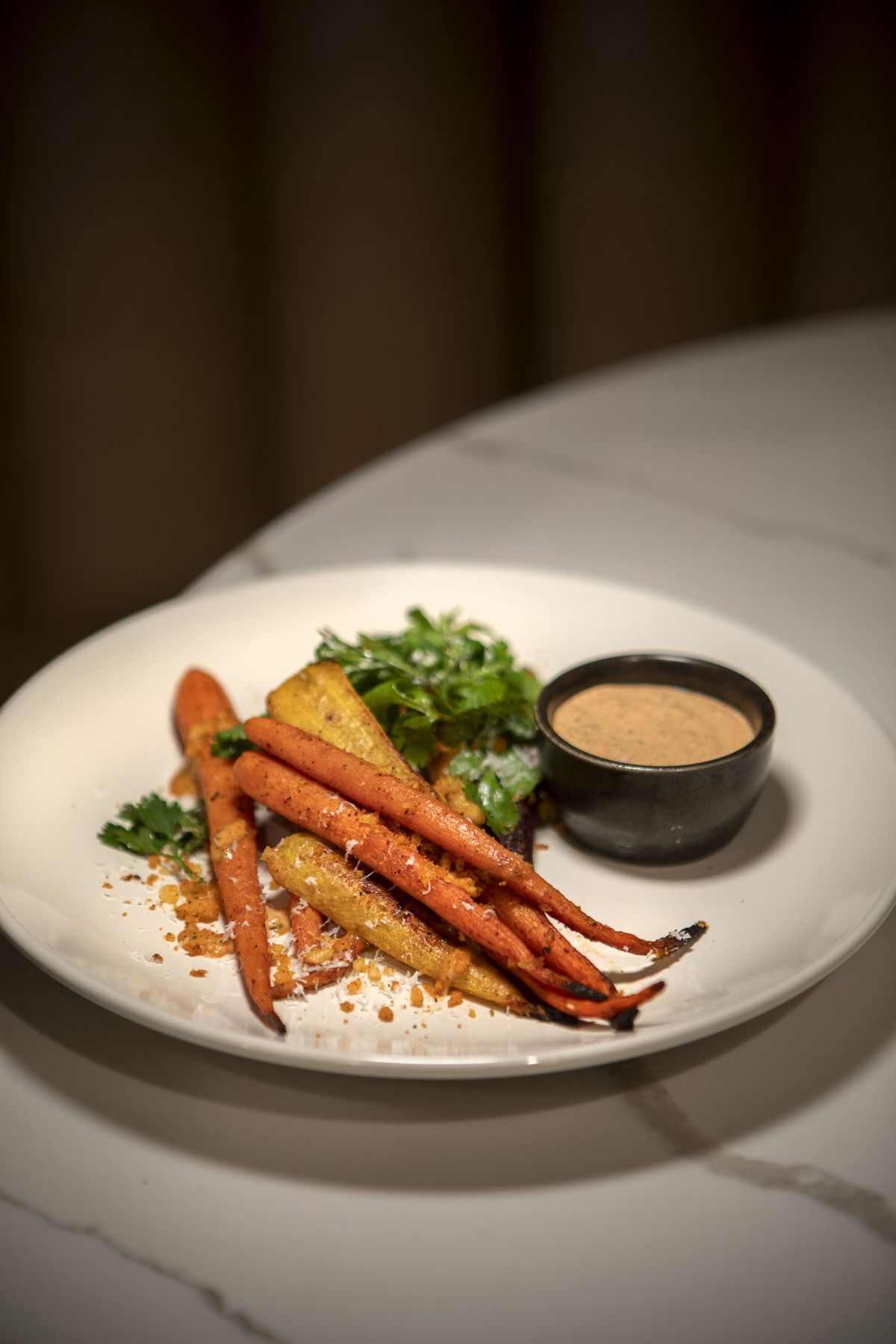 Roasted carrots at Alice B. restaurant in Palm Springs, California.