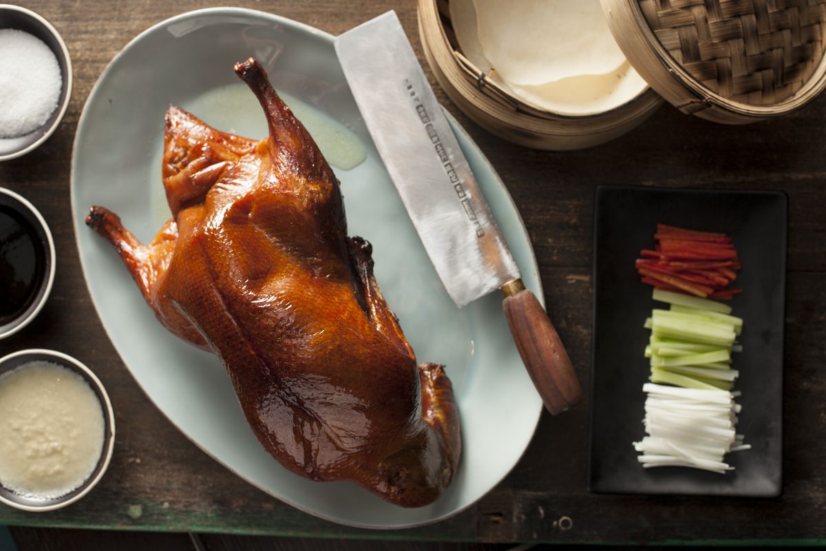 Applewood-roasted Peking duck at Mott 32