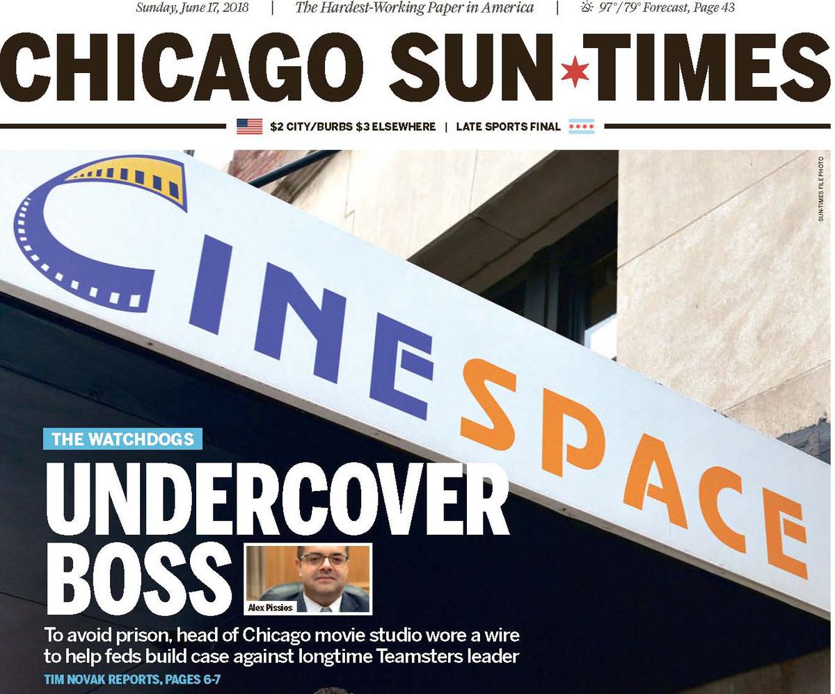 Threatened with prosecution for bankruptcy fraud, Alex Pissios became an undercover government witness, the Sun-Times reported last year. 