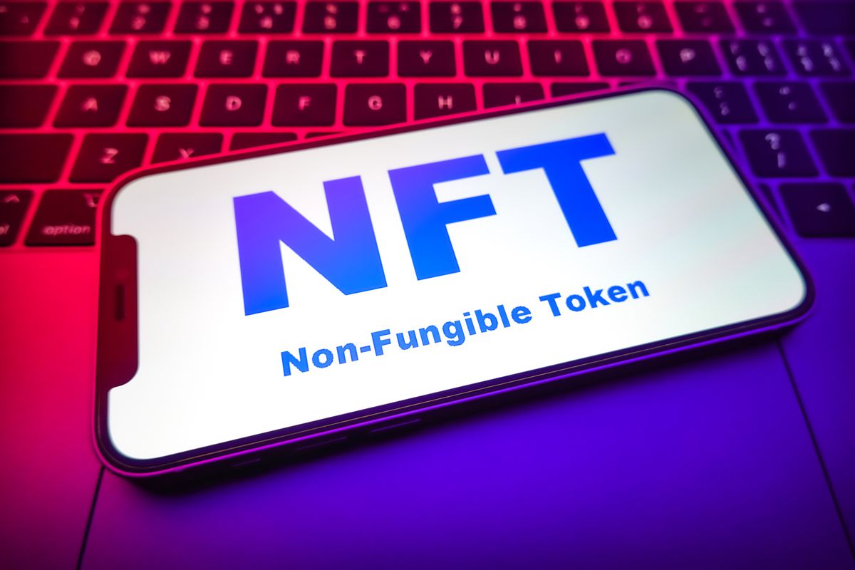In this photo illustration, a Non-Fungible Token (NFT) image...