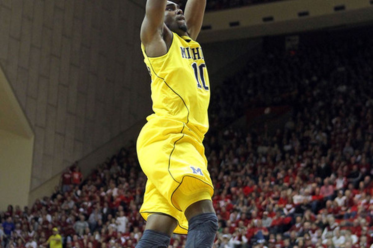 BLOOMINGTON, IN - JANUARY 05:  Tim Hardaway Jr. of the Michigan Wolverines dunks the ball during the Big Ten Conference game against the Indiana Hoosiers at Assembly Hall on January 5, 2012 in Bloomington, Indiana.  (Photo by Andy Lyons/Getty Images)