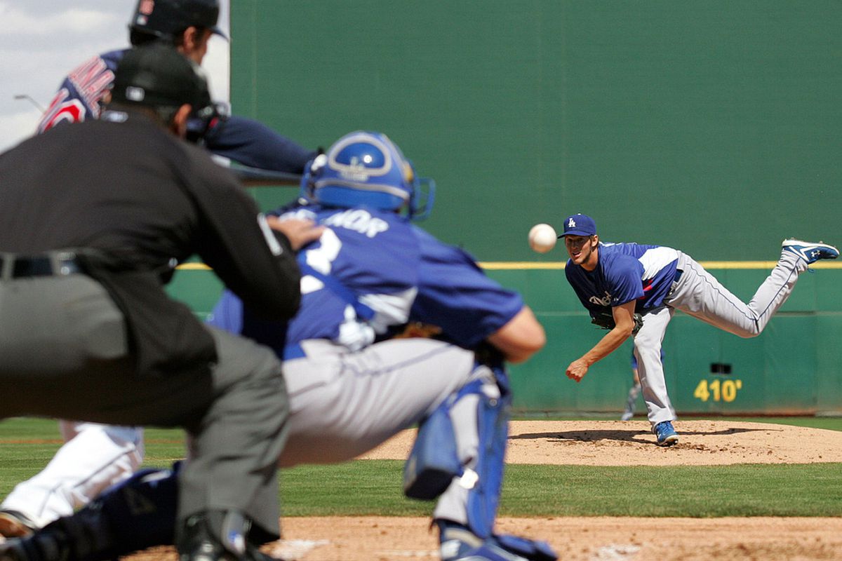 Clayton Kershaw has looked great so far this spring. (<em>Photo: 	Jake Roth-US PRESSWIRE</em>)