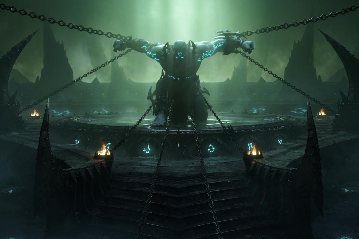 World of Warcraft - the Jailer is chained in Torghast, Tower of the Damned