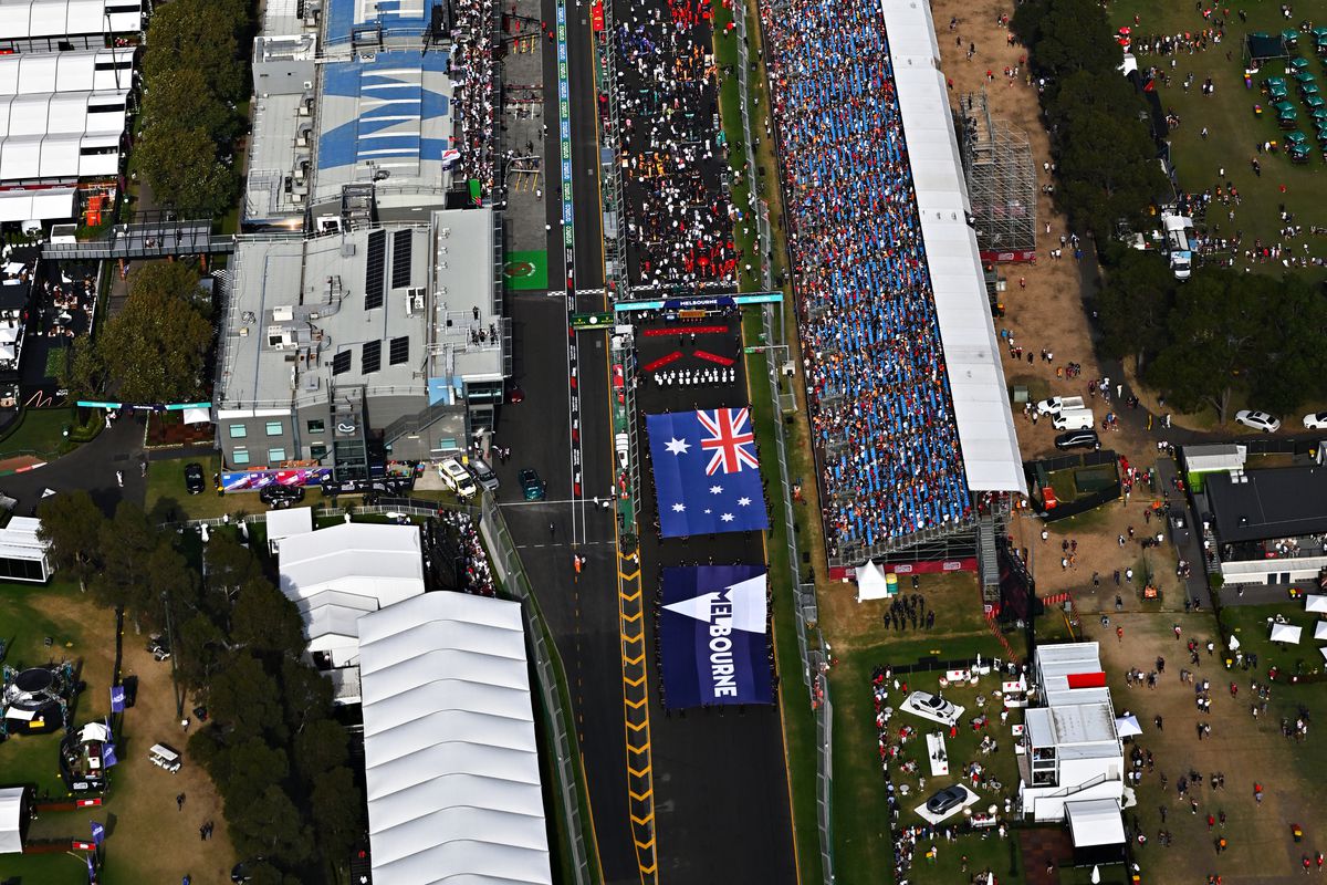 A general view of the grid during the F1 Grand Prix of Australia at Melbourne Grand Prix Circuit on April 10, 2022 in Melbourne, Australia.