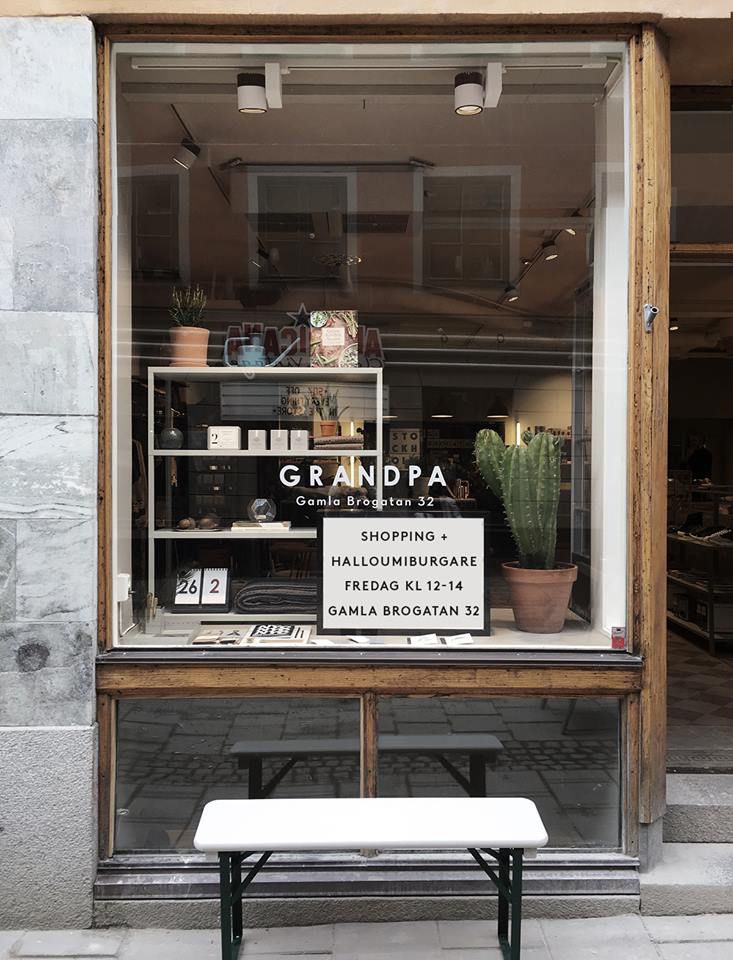 The exterior of one of the Grandpa stores in Stockholm