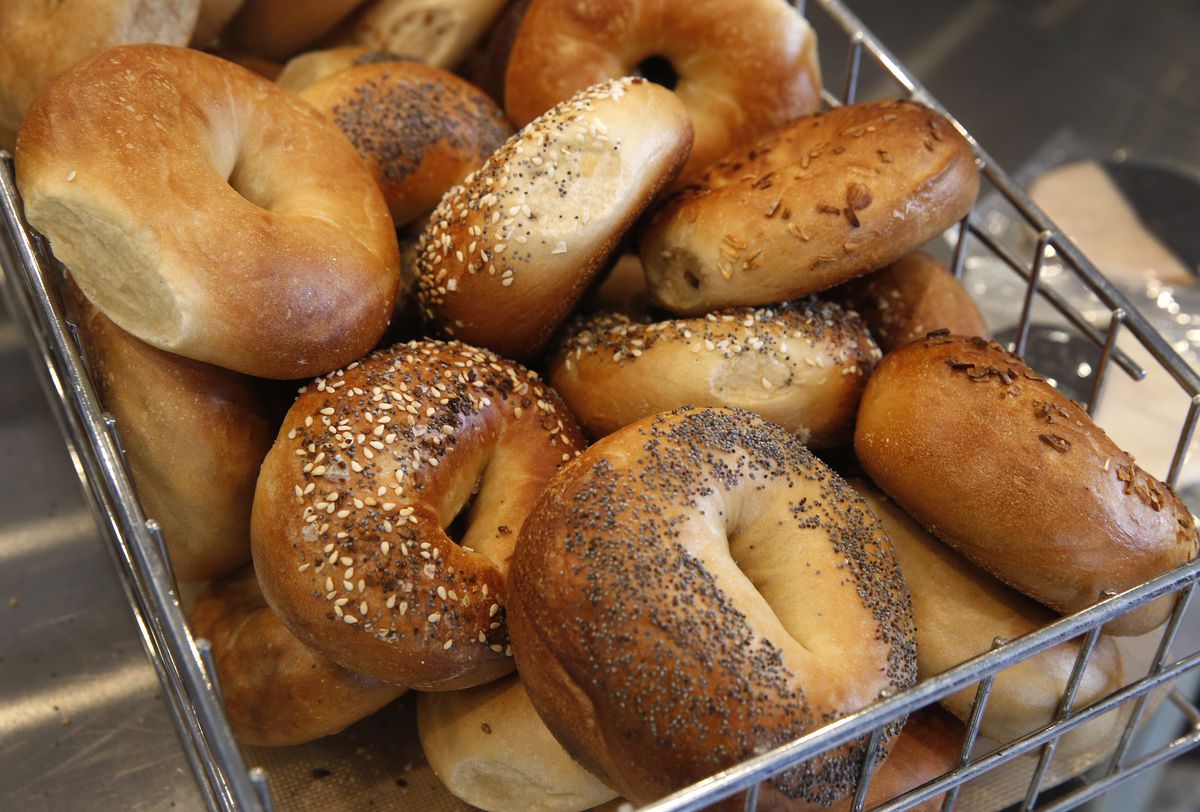 Bagels are fresh out of the oven at Boichik Bagels in Berkeley, Calif.
