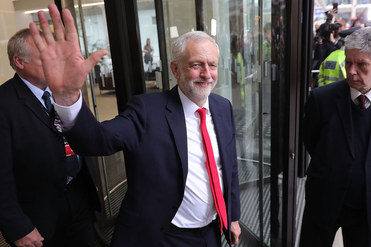 Labour Leader Jeremy Corbyn Heads To Labour Party HQ