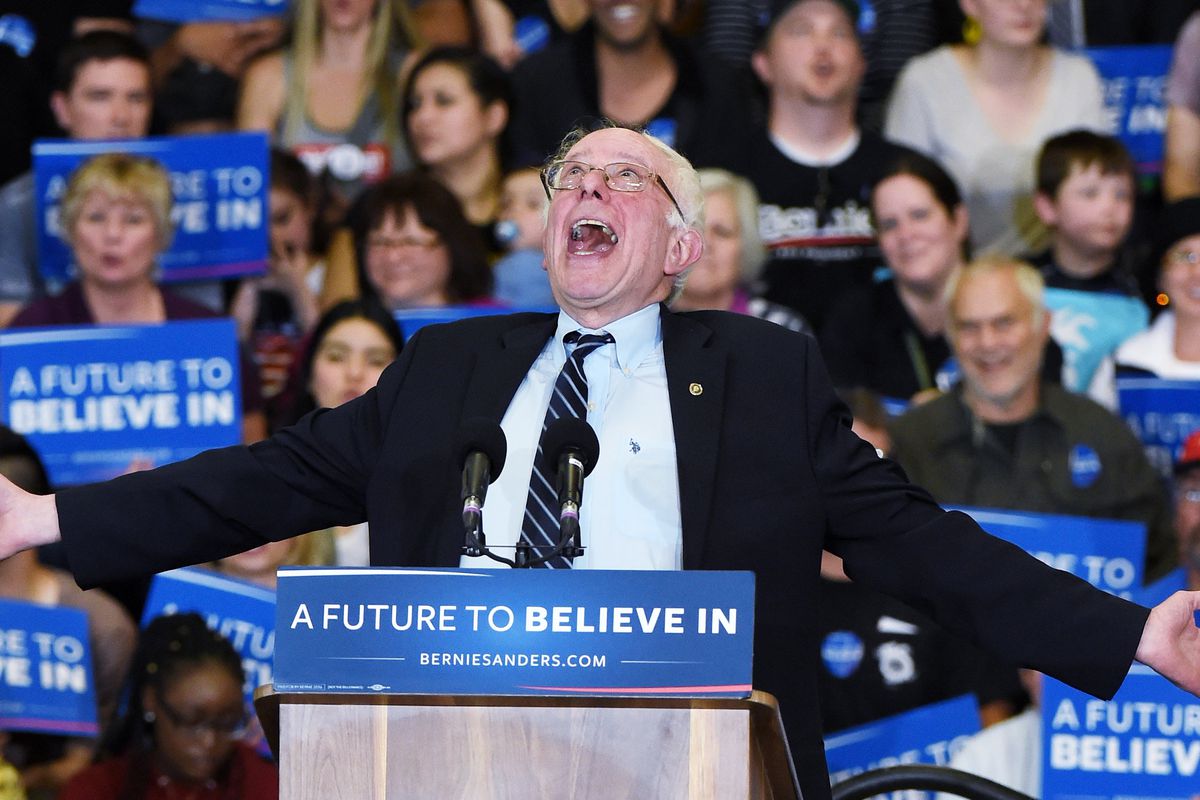 Bernie Sanders attends a rally in Nevada.