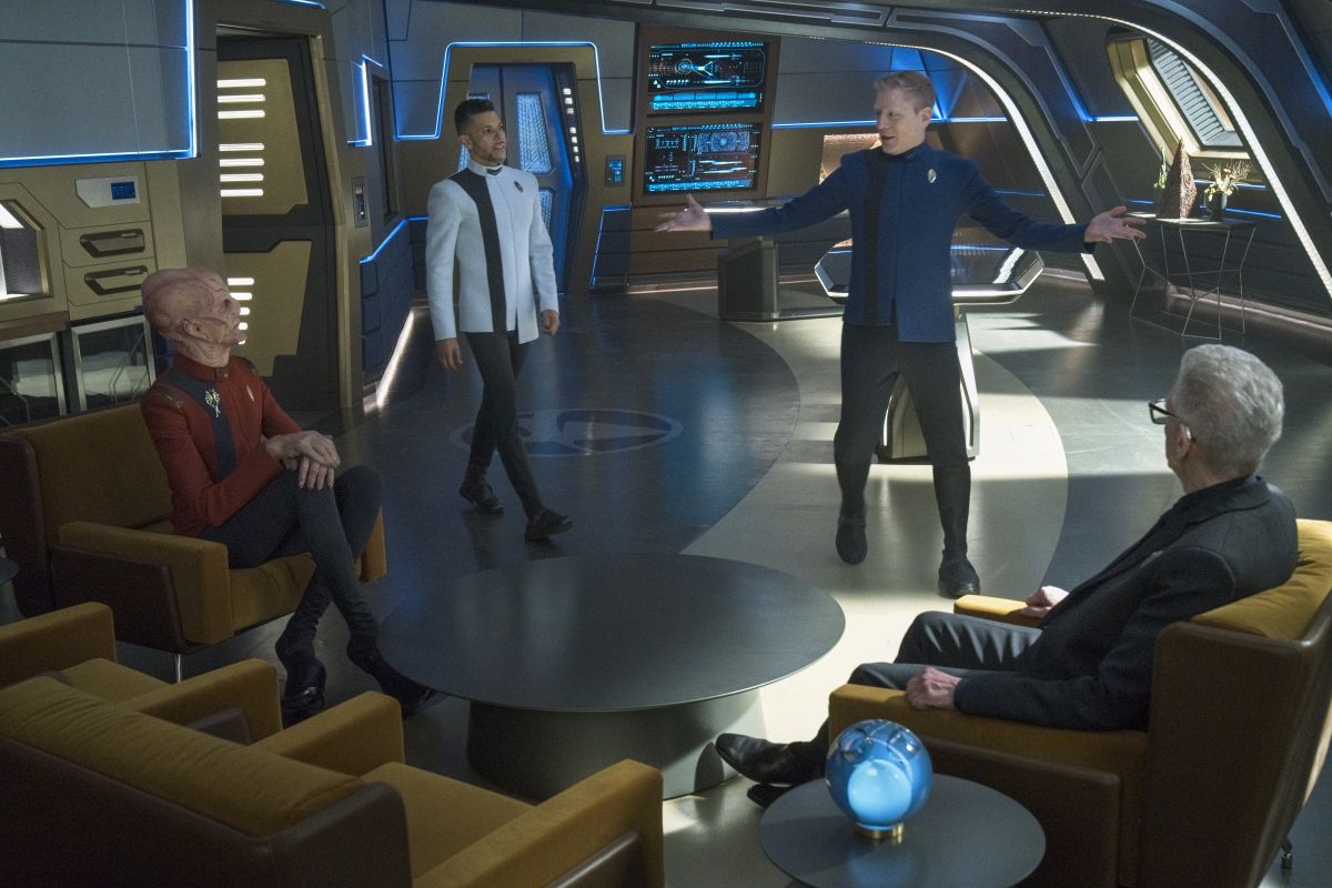 Some of the crew of the Discovery in a still from Star Trek: Discovery