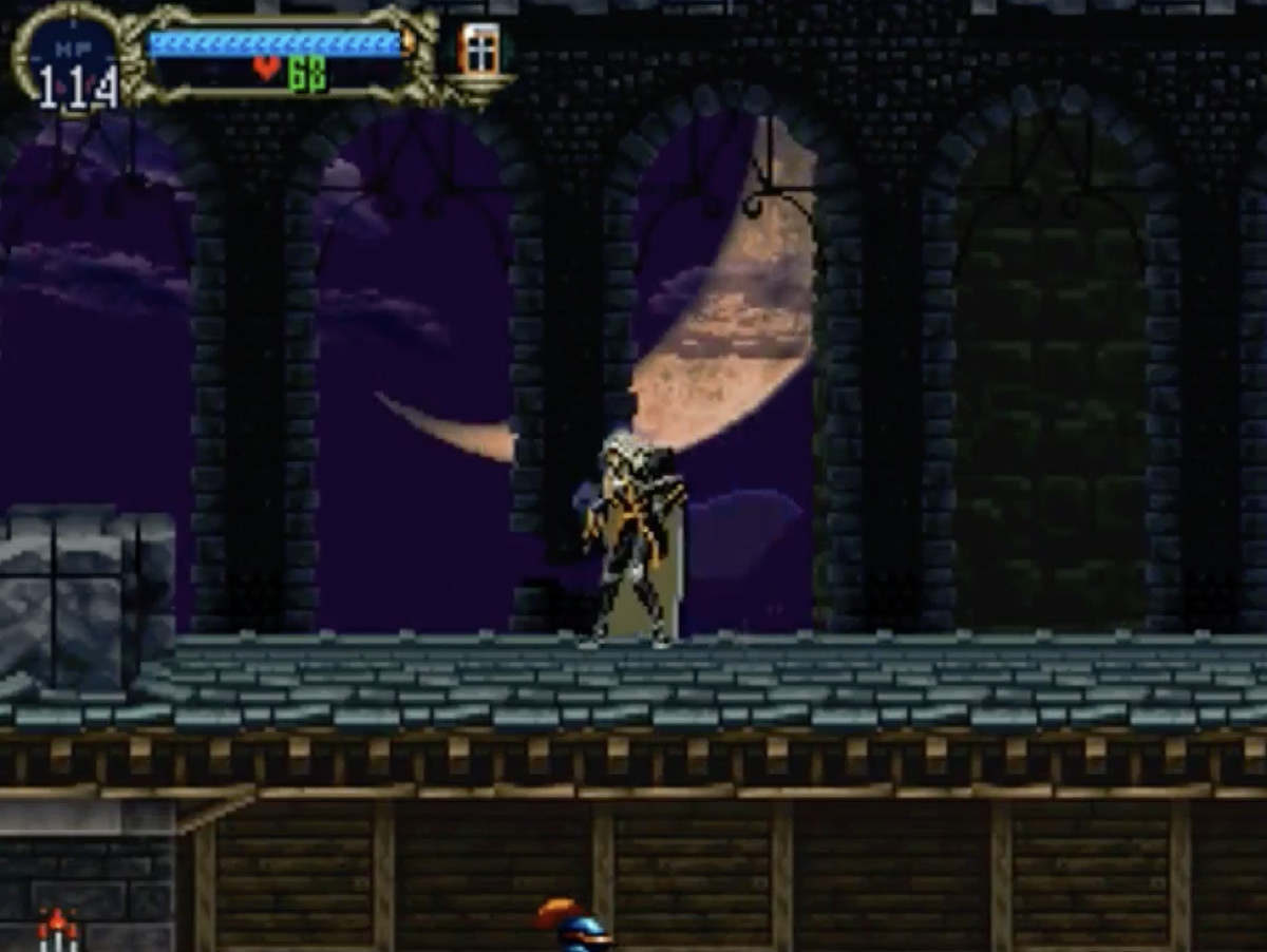 Castlevania: Symphony of the Night - walking on rooftop