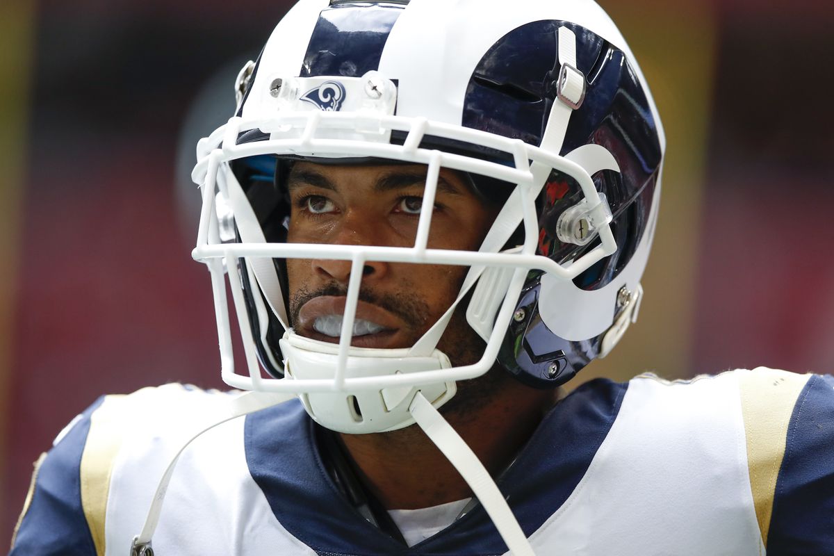 Robert Woods of the Los Angeles Rams comes out of the tunnel for the start of the second half of an NFL game against the Atlanta Falcons at Mercedes-Benz Stadium on October 20, 2019 in Atlanta, Georgia.