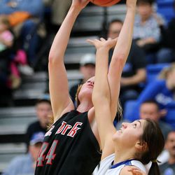 Fremont plays American Fork in the 5A semifinal girls basketball game at Salt Lake Community College in Salt Lake City on Friday, Feb. 20, 2015.