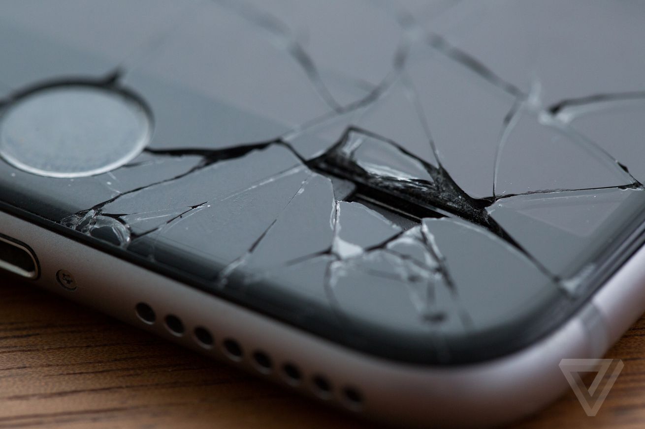 Broken cracked iphone stock