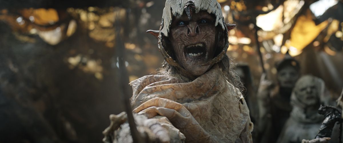 A snarling orc in The Lord of the Rings: Amazon's Rings of Power