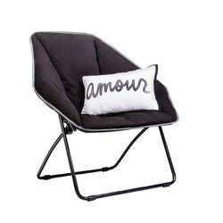 Hexagon chair, $39.99. Amour pillow, $19.99.