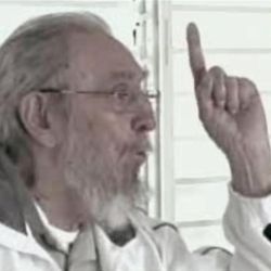 In this framegrab taken from April 7, 2016 video broadcast on Cuban state television, Fidel Castro speaks to school children in Havana, Cuba. The 89-year-old former president spoke about his brother's late wife and revolutionary figure Vilma Espin who fought alongside him during the revolution. She died in 2007. 