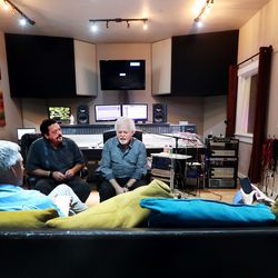 Brothers Jay Osmond, left, and Merrill Osmond take a break from working on a record at Rock Canyon Studios in Provo on Tuesday, June 26, 2018.
